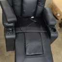 COMHOMA Recliner Chair, Swivel Rocker Recliners, Massage and Heat Reclining Chair, Reclining Sofa with Side Pockets, Cup Holders for Living Room, Bedroom (Black)