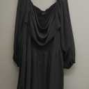 Women's Plus Size Dress Chiffon Long Sleeve Cowl Neck Wedding Guest Cocktail Party Maxi Dress (XX-Large Plus, Black)