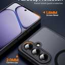 for Samsung Galaxy S26 Plus Case with 2X Screen Protector and Camera Protection Compatible with MagSafe Magnetic Matte Shockproof Phone Cover for Galaxy S 26 Plus-Black