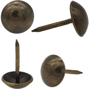 Upholstery Tacks for Furniture 7/16" Vintage Furniture Tacks Nails for Upholstery 300pcs Decorative Tack for Furniture DIY Antique Brass Thumb Sofa Nails Furniture Tacks