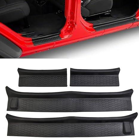 2-Piece TPE Door Trim for Wrangler For JL JT 2018-2022, Black Entry Guard Set for 2 Door, Compatible with For Rubicon Sport Sahara Interior Door For Edge Protection