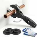 Ratcheting Pipe Cutter, 2 in 1 Close Quarters Tube Compact Cutter, Ratcheting Pipe Cutter Tool for Cutting Copper and Metal Pipes, Pvc, Ppr, Plastic Hoses (5/16" To 1 1/8")