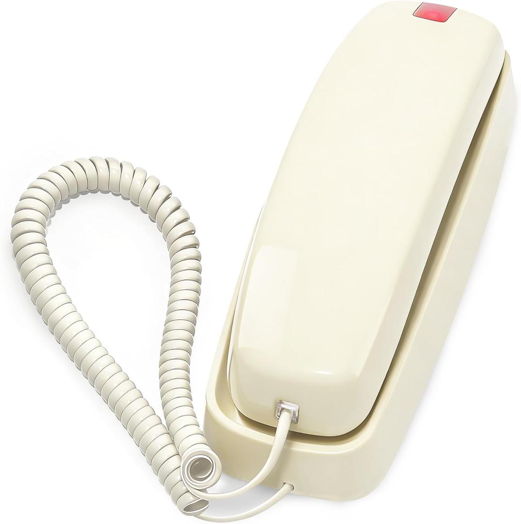 Uvital Corded Phones for Landline, Wall-Mount Telephones for Landline Phone with Loud Ringer, Easy to Operate-Desktop Phone, No Power Required, Emergency Telephone