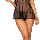 Dreamgirl Women's Black Babydoll & G-String (L)