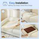 WEYOND Large Backrest Cushion Covers Super Stretch for 2 Couch Back Cushions, Featuring Chenille Yarn (Softer Version, 2PC, Beige)