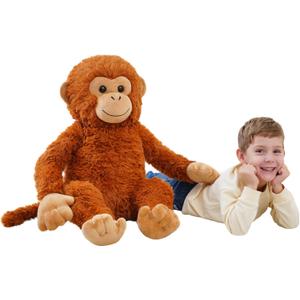 Giant Monkey Stuffed Animals, Large Stuffed Monkey Plush Toy, Big Jumbo Plushie Toy, Jungle Animal Toys, Gifts for Kids on Birthday Christmas(23.6 Inch, Brown)