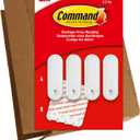 Command Large Wire Hooks, 4 Hooks, 8 Command Strips, Holds up to 5 lb, Damage Free Hanging Wall Hooks with Adhesive Strips, No Tools for Hanging Decorations in Living Spaces (White)