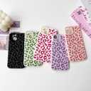 NITITOP Compatible with iPhone 15 Case Aesthetic Cute Leopard Print Pattern for Women Girls Men Trendy Slim Fit TPU Bumper Silicone Shockproof Full Camera Protection Cover - Rose Pink