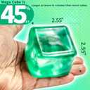 Premium MEGA Cube Extra Large Ultra-Firm Gel Squishy Fidget Toy | Stress Balls for Adults with Non-Sticky, Odor-Free Shell & Reinforced Dual Leak-Proof Seals for Heavy-Duty Use | 1-Pack Green, 2.55 inch