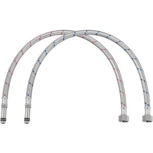 uxcell 20 Inch Long Faucet Supply Line Connector, 2pcs G3/8 Female Compression Thread x M10 Male Connector Braided 304 Stainless Steel Water Supply Hose Line