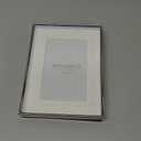 MIMOSA MOMENTS 5x7 Photo Frame with Mat, 7x9 Metal Shadow Box Frame (Silver), Tabletop Display Picture Frame, Thin Metal Border, Perfect for Home Decor, Wedding & Family Photos