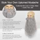 Yan Dream Long Curly Wizard Beard Men Full Fake Beard and Handlebar Mustache Cosplay Costume Facial Hair