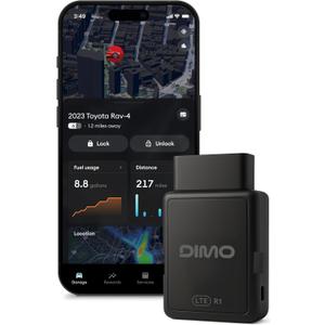 DIMO GPS Vehicle Tracker with Real-Time Location | OBD2 Wireless Scanner, AI-Powered Diagnostic Tool for Check Engine Light & 9000+ Error Codes | Track Driving Habits, Battery & Fuel Usage