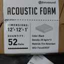 Focusound 52 Pack Acoustic Foam Panels 1" x 12" x 12" Sound Proof Foam Panles Soundproofing Noise Cancelling Wedge Panels for Home Office Recoding Studio with 300PCS Double-Side Adhesive