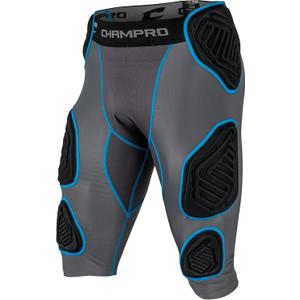 CHAMPRO Bull Rush 7-Pad Girdle, Charcoal , Black Inset, Youth Large