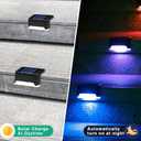 K.E.J. Solar Lights Outdoor Valentine's Day Decorations Color Changing Solar Deck Lights LED Step Light Waterproof Pool Accessories Decor for Stairs Fence Yard Driveway Pathway Yard Backyard Garden