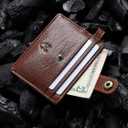 FOXHACKLE Slim Leather Card Holder for Men and Women with Key Ring | RFID Blocking Full Grain Leather Card Case Wallet | Minimalist Front Pocket Business Leather Card Holder.