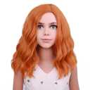 Kids Child Orange Wig Short Curly Orange Ginger Wig for Kids Dark Orange Wigs Synthetic Hair Girls Wigs (Dark Orange)