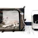 Pet Oxygen Cage for Cats and Dogs to Obtain Oxygen/ Nebulizing Care, Tube Kit and Mat Included (Small - 21x16x16 Inch)
