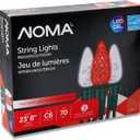 NOMA C6 LED Christmas Lights | 70 Red & Pure White Bulbs | 23.8 Ft. String Light | UL Certified | Indoor & Outdoor