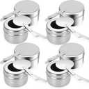 Cheardia 8 Pack Chafing Fuel Holder, Stainless Steel Chafe Wick Fuel Holder with Safety Cover Canned Heat Box Holder for Chafing Dish, Buffet, Barbecue, Parties