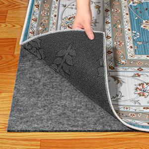 Waterproof Rug Pad 9x12 Ft, Under Area Carpet Padding, Non Slip Felt Rug Pads for Hardwood Floors, Protective Underlay Keeps Rugs in Place Without Wrinkles  9' x 12' (Rectangular), Thin