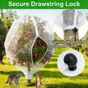 Fruit Tree Netting with Drawstring Zipper, 2 Pack Garden Netting for Garden Protection, Insect Bird Netting for Fruit Trees, Fine Mesh Plant Protection Net for Blueberry Bushes (8.2ft x 6.6ft)
