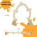 Bmag Dog Rope Toys for Aggressive Chewers, Interactive Heavy Duty Dog Toys for Medium Large Dogs, Tough Twisted Rope Toy with 5 Knots(Beige)