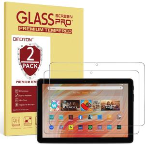 [2 Pack] OMOTON Screen Protector for Amazon Fire HD 10 Tablet (13th/11th Generation, 2023/2021 Released)/Fire HD 10 Plus/Fire HD 10 Kids/Fire HD 10 Kids Pro All-New 10.1 Inch Tablet, Tempered Glass/9H Hardness
