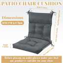 Sintuff 44 x 21 x 4 Patio Chair Cushions Outdoor Chair Cushions Seat/Back Tufted Pillow with Ties All Weather Replacement Indoor Patio Furniture Outdoor Furniture(Dark Grey,4 Pcs)
