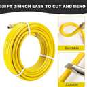 100FT Standard Fexible 3/4'' Propane Gas Line Hose, 3/4in Corrugated Stainless Steel Tubing Pipe, Natural Gas Line Propane Pipe Conversion Kit Grill Hose with 2 Male Adapter Fittings