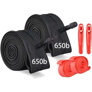 2 Pack 650B 27.5x1.9/2.125 Bike Inner Tube with Tire Levers and Rim Strips, 27.5" Bike Tubes Compatible with 27.5x1.9 27.5x1.95 27.5x2.0 27.5x2.125 27.5 Inch Bicycle Tire Tyre (27.5x1.90/2.125 Schrader Valve)