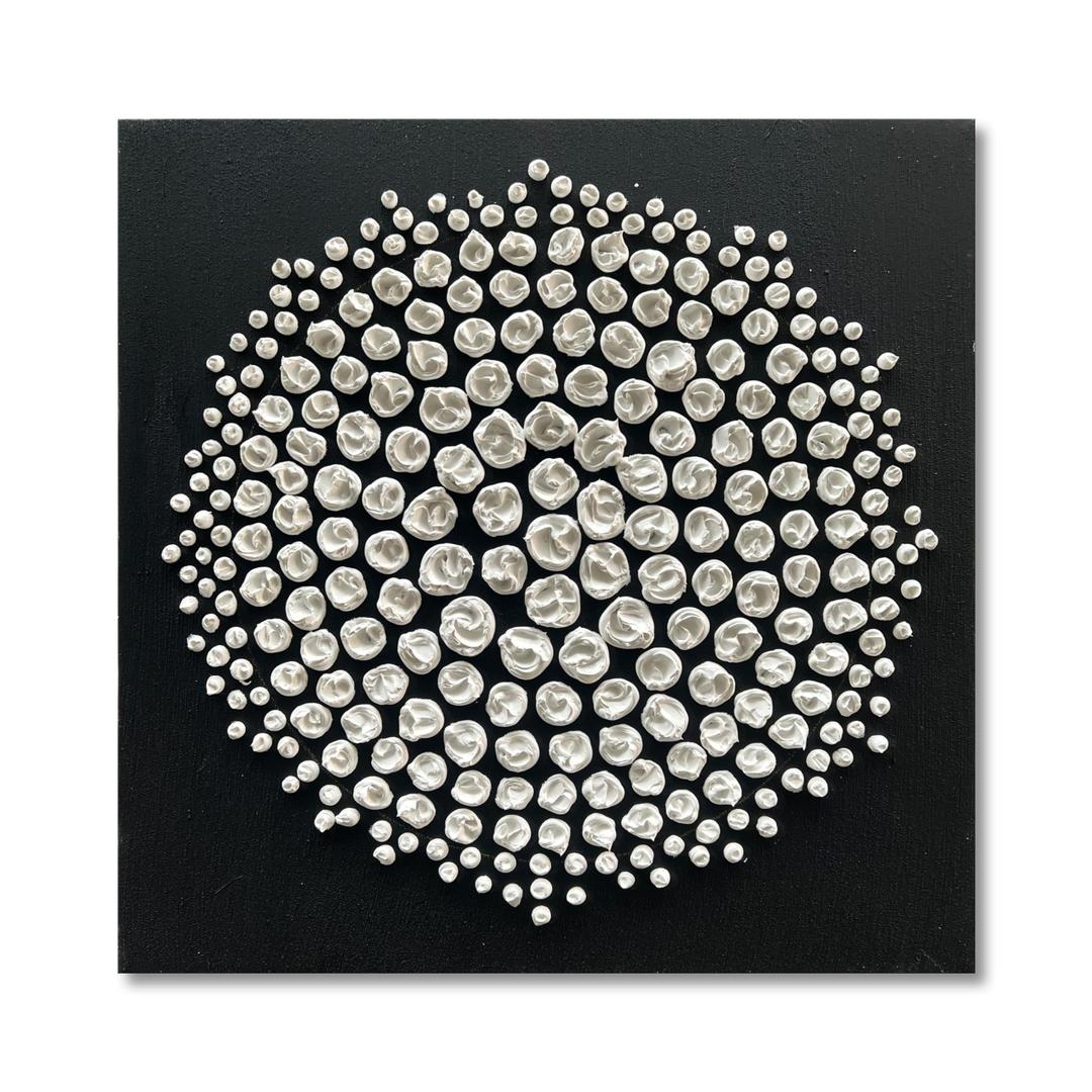 Art Abstract Oil Painting Modern Art Oil on Canvas Wall Art Deco 24x24 inches, Black and White