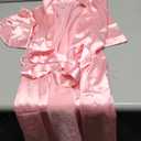 VOGUEMAX Women's Short Kimono Robe Silky Satin Bathrobe Bride Bridesmaids Getting Ready Sleepwear Soft Nightgown, M