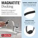 Delta Arvo 1 Hole Pull Down Bathroom Faucet with Sprayer, Chrome Single Hole Bathroom Sink Faucet with Pull Out Sprayer for Vanity, Metal Push-Pop Drain, Chrome 15840LF-PD