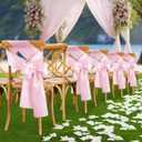 50 Pcs Pink Satin Chair Sashes Bows Universal Chair Cover for Wedding Reception Events Banquets Party, Hotel Event Decorations, 6 x 108 inch