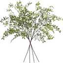 Artificial Greenery Southern Bamboo 43.3 inches Tall Home Decor Green Stem and Leaf Plant for Vase Living Room Bedroom Garden Outdoor (4 Green Branches)