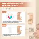 Wooden C-Shaped Wind Chime for Doors, Magnetic Shopkeepers Bell with Adhesive & Magnetic Mount - Wood Doorbell for Refrigerator/Room/Porch/Garden/Backyard/Home Gift