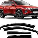 in-Channel Rain Guards Fit for Hyundai Tucson 2022 2023 2024 2025 2026 4PCS | Durable Side Windows Rain Guard Wind Deflectors 2022-2026 Tucson Rain Guard Black