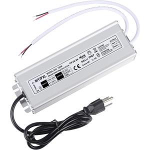 LED Driver 150 Watts 24V DC Low Voltage Transformer Waterproof IP67 LED Power Supply, Adapter with 3-Prong Plug 3.3 Feet Cable for Any 24V DC led Lights, Computer Project, Outdoor Light
