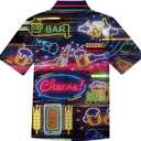 Men 4th of July Patriotic Shirt,American Flag Shirt Short Sleeve Button Down,Hawaiian Neon Funny Novelty Shirts (M)