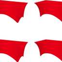 BRILLMAX 4 Pack Red Fitted Spandex Table Covers - 6ft Stretch Tablecloths for 6 Foot Rectangle Folding Cloths Rectangular Bulk Linen Fabric Elastic for Wedding Reception Banquet Birthday Party