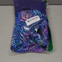 Daci Womens Tankini Swimsuits with Skirt - Two Piece Tummy Control Bathing Suits High Neck Swimwear (XX-Large, Blue Purple Leaves)