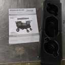 Jeep Wrangler Deluxe 4 Seater Stroller Wagon by Delta Children - Premium Quad Stroller Wagon for 4 Kids with Convertible Seats, Adjustable Push/Pull Handles, Removable Canopy & Flat Fold, Grey