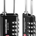 Kinghardcase 2 Pack TSA Approved Gun Locks, 4 Digit Combination Locks for Gun Case, Ammo Box, Rifle Bag, Luggage, Durable Resettable Locks with Locking Hook, Zinc Alloy, Travel Security