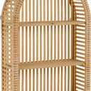 Rattan Wall Shelf - 3 Tier Boho Arch Hanging Shelves Handcraft Floating Shelf for Bathroom Living Room Wall Decor, 15.75" x 23.62"