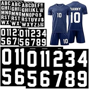 190 Pcs Iron on Letters Iron on Numbers Alphabets Fabric Stickers 8 Inch and 3 Inch Number Patches 2'' Heat Transfer Letters for Clothing DIY Crafts Sports Team Uniform(Classic Style, White)