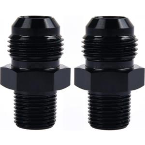 EVIL ENERGY 10AN Male Flare to 3/8" NPT Pipe Fitting Adapter Aluminum Straight Black 2PCS