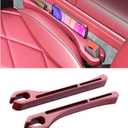 Jectam Car Seat Gap Filler, Leather Car Gap Filler Universal Fit for Most Cars and Trucks, Fill The Gap Between Seat and Consoles, Prevents Things from Falling Out, Pack of 2 PCS (Red)