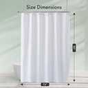 Amazer Long Shower Curtain Liner Washable 72x80 Inches, White Shower Liner Fabric with 2 Bottom Stones, Waterproof 2-in-1 Shower Curtain and Liner, 12 Grommet Holes, 120 GSM, White